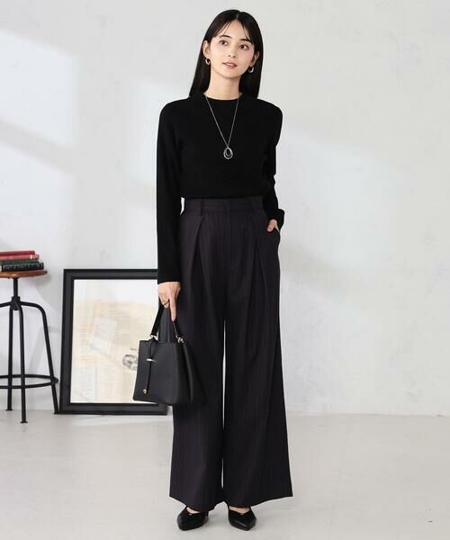 a.v.v / アー・ヴェ・ヴェ その他パンツ | ストライプタックワイドパンツ | 詳細10