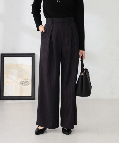 a.v.v / アー・ヴェ・ヴェ その他パンツ | ストライプタックワイドパンツ | 詳細12