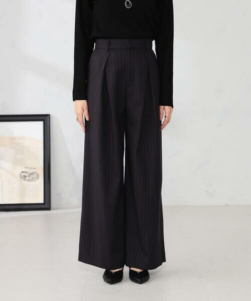 a.v.v / アー・ヴェ・ヴェ その他パンツ | ストライプタックワイドパンツ | 詳細14