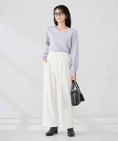 a.v.v / アー・ヴェ・ヴェ チノ・ワークパンツ | 【WEB限定】裏起毛ウエストハトメドロストワイドパンツ | 詳細10