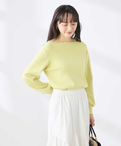 a.v.v / アー・ヴェ・ヴェ ニット・セーター | 【低身長サイズ】【WEB限定/洗える/UVカット】ボートネックパフスリーブニット | 詳細1