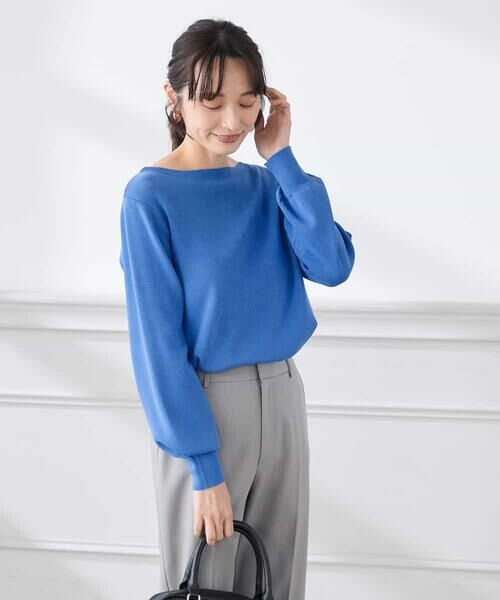 a.v.v / アー・ヴェ・ヴェ ニット・セーター | 【低身長サイズ】【WEB限定/洗える/UVカット】ボートネックパフスリーブニット | 詳細11