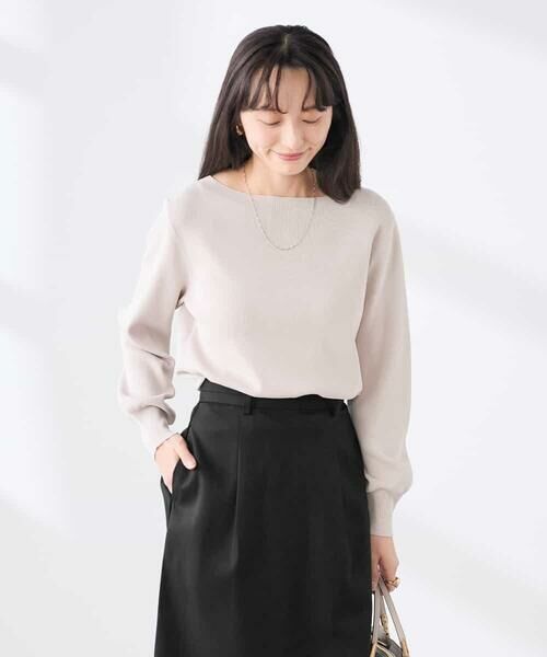 a.v.v / アー・ヴェ・ヴェ ニット・セーター | 【低身長サイズ】【WEB限定/洗える/UVカット】ボートネックパフスリーブニット | 詳細16