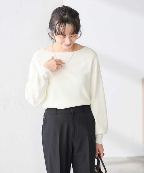 a.v.v / アー・ヴェ・ヴェ ニット・セーター | 【低身長サイズ】【WEB限定/洗える/UVカット】ボートネックパフスリーブニット | 詳細21