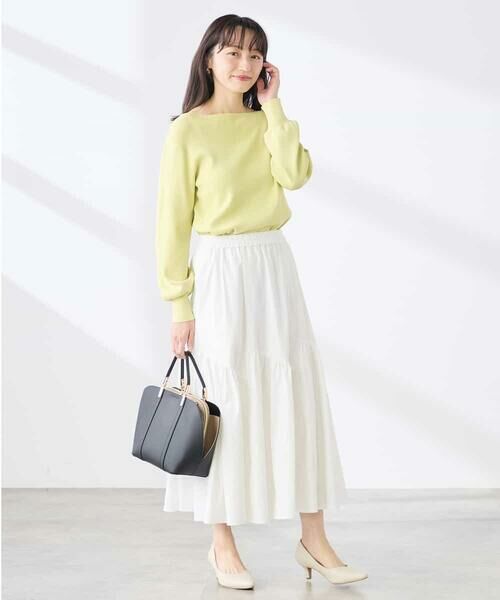 a.v.v / アー・ヴェ・ヴェ ニット・セーター | 【低身長サイズ】【WEB限定/洗える/UVカット】ボートネックパフスリーブニット | 詳細5