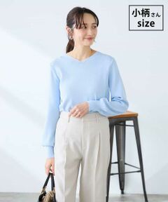 a.v.v / アー・ヴェ・ヴェ ニット・セーター | 【低身長サイズ】【洗える/UVカット】Vネックパフスリーブニット