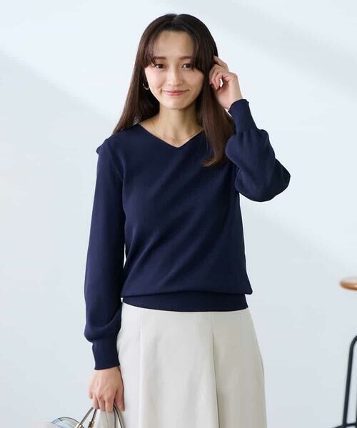 a.v.v / アー・ヴェ・ヴェ ニット・セーター | 【低身長サイズ】【洗える/UVカット】Vネックパフスリーブニット | 詳細15