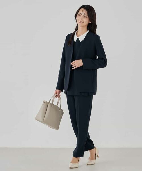 a.v.v / アー・ヴェ・ヴェ シャツ・ブラウス | 2WAYサテン襟付きペプラムブラウス【洗える/速乾/毛玉になりにくい/イージーケア】 | 詳細24