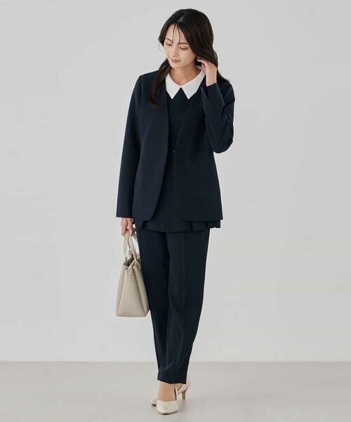 a.v.v / アー・ヴェ・ヴェ シャツ・ブラウス | 2WAYサテン襟付きペプラムブラウス【洗える/速乾/毛玉になりにくい/イージーケア】 | 詳細25