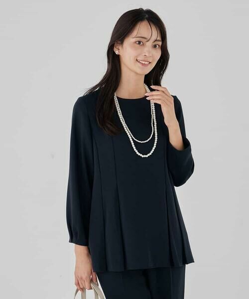 a.v.v / アー・ヴェ・ヴェ シャツ・ブラウス | 2WAYサテン襟付きペプラムブラウス【洗える/速乾/毛玉になりにくい/イージーケア】 | 詳細27