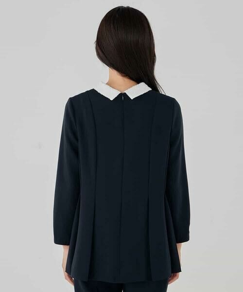a.v.v / アー・ヴェ・ヴェ シャツ・ブラウス | 2WAYサテン襟付きペプラムブラウス【洗える/速乾/毛玉になりにくい/イージーケア】 | 詳細3