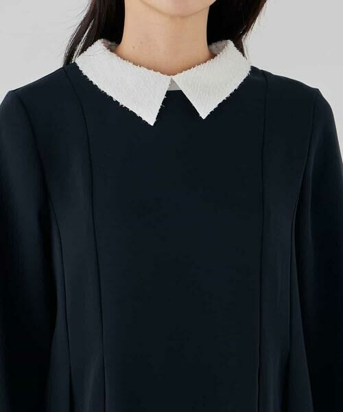 a.v.v / アー・ヴェ・ヴェ シャツ・ブラウス | 2WAYサテン襟付きペプラムブラウス【洗える/速乾/毛玉になりにくい/イージーケア】 | 詳細4