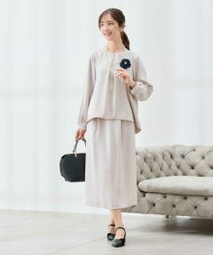 a.v.v / アー・ヴェ・ヴェ ミニ・ひざ丈スカート | サテンナロースカート【洗える/速乾/毛玉になりにくい/イージーケア】