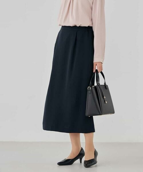 a.v.v / アー・ヴェ・ヴェ ミニ・ひざ丈スカート | サテンナロースカート【洗える/速乾/毛玉になりにくい/イージーケア】 | 詳細1