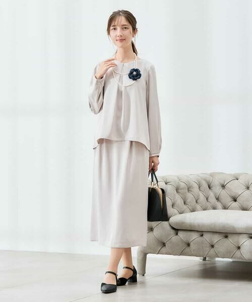 a.v.v / アー・ヴェ・ヴェ ミニ・ひざ丈スカート | サテンナロースカート【洗える/速乾/毛玉になりにくい/イージーケア】 | 詳細10