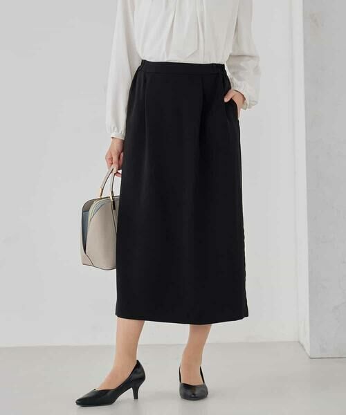 a.v.v / アー・ヴェ・ヴェ ミニ・ひざ丈スカート | サテンナロースカート【洗える/速乾/毛玉になりにくい/イージーケア】 | 詳細13