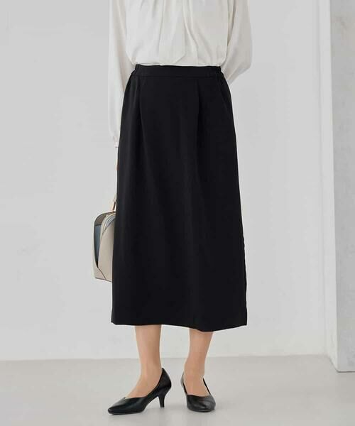 a.v.v / アー・ヴェ・ヴェ ミニ・ひざ丈スカート | サテンナロースカート【洗える/速乾/毛玉になりにくい/イージーケア】 | 詳細14