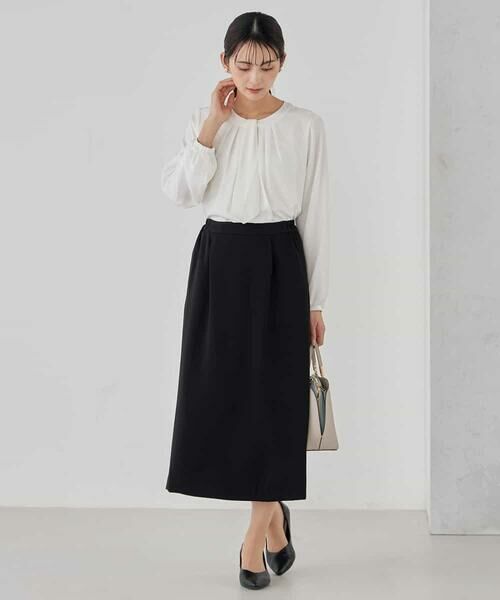 a.v.v / アー・ヴェ・ヴェ ミニ・ひざ丈スカート | サテンナロースカート【洗える/速乾/毛玉になりにくい/イージーケア】 | 詳細17