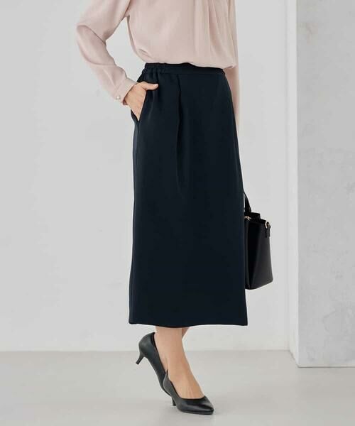 a.v.v / アー・ヴェ・ヴェ ミニ・ひざ丈スカート | サテンナロースカート【洗える/速乾/毛玉になりにくい/イージーケア】 | 詳細2