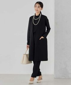 a.v.v / アー・ヴェ・ヴェ セットアップ | サテンサイドスリットジレ【洗える/速乾/毛玉になりにくい/イージーケア】