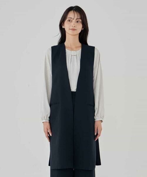 a.v.v / アー・ヴェ・ヴェ セットアップ | サテンサイドスリットジレ【洗える/速乾/毛玉になりにくい/イージーケア】 | 詳細22