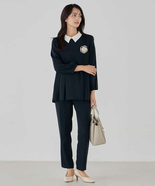 a.v.v / アー・ヴェ・ヴェ チノ・ワークパンツ | サテンテーパードパンツ【洗える/速乾/毛玉になりにくい/イージーケア】 | 詳細12