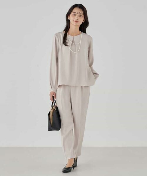 a.v.v / アー・ヴェ・ヴェ チノ・ワークパンツ | サテンテーパードパンツ【洗える/速乾/毛玉になりにくい/イージーケア】 | 詳細26