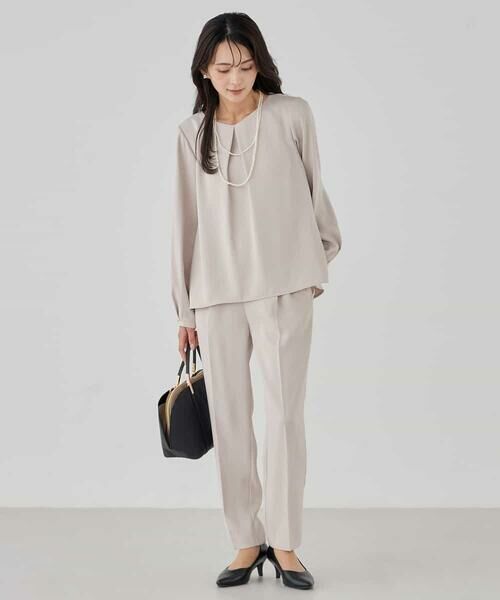 a.v.v / アー・ヴェ・ヴェ チノ・ワークパンツ | サテンテーパードパンツ【洗える/速乾/毛玉になりにくい/イージーケア】 | 詳細27