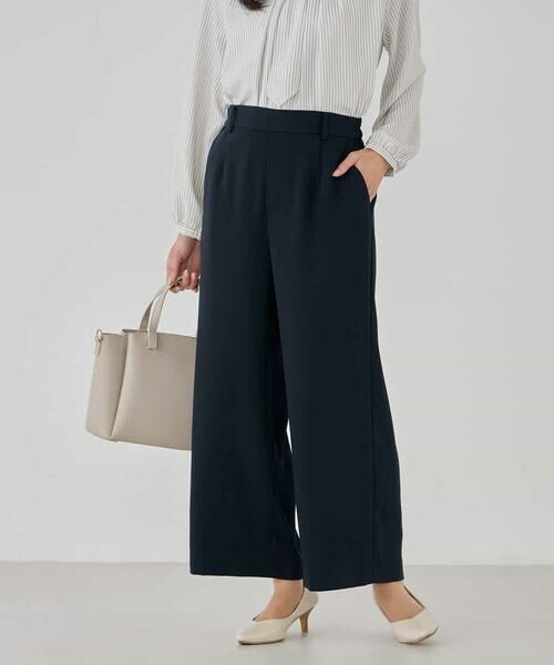 a.v.v / アー・ヴェ・ヴェ その他パンツ | サテンワイドクロップドパンツ【洗える/速乾/毛玉になりにくい/イージーケア】 | 詳細1