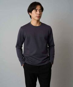 a.v.v / アー・ヴェ・ヴェ カットソー | 【イージーケア/毛玉になりにくい】バスケットジャカードクルーネックスマートTシャツ【洗濯機で洗える】<ON/OFF SERIES>