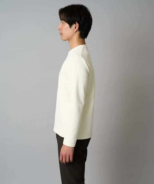a.v.v / アー・ヴェ・ヴェ カットソー | 【イージーケア/毛玉になりにくい】バスケットジャカードクルーネックスマートTシャツ【洗濯機で洗える】<ON/OFF SERIES> | 詳細13