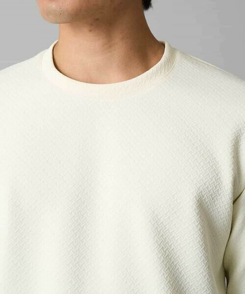 a.v.v / アー・ヴェ・ヴェ カットソー | 【イージーケア/毛玉になりにくい】バスケットジャカードクルーネックスマートTシャツ【洗濯機で洗える】<ON/OFF SERIES> | 詳細15