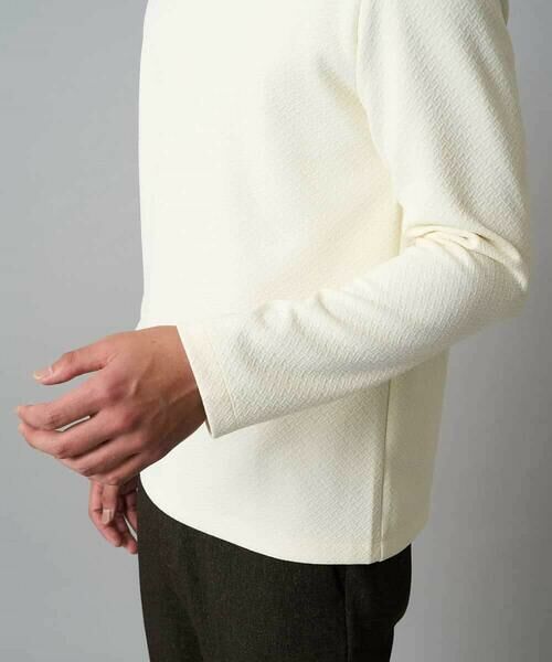 a.v.v / アー・ヴェ・ヴェ カットソー | 【イージーケア/毛玉になりにくい】バスケットジャカードクルーネックスマートTシャツ【洗濯機で洗える】<ON/OFF SERIES> | 詳細16