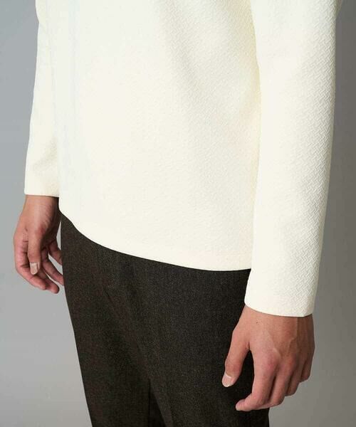 a.v.v / アー・ヴェ・ヴェ カットソー | 【イージーケア/毛玉になりにくい】バスケットジャカードクルーネックスマートTシャツ【洗濯機で洗える】<ON/OFF SERIES> | 詳細17