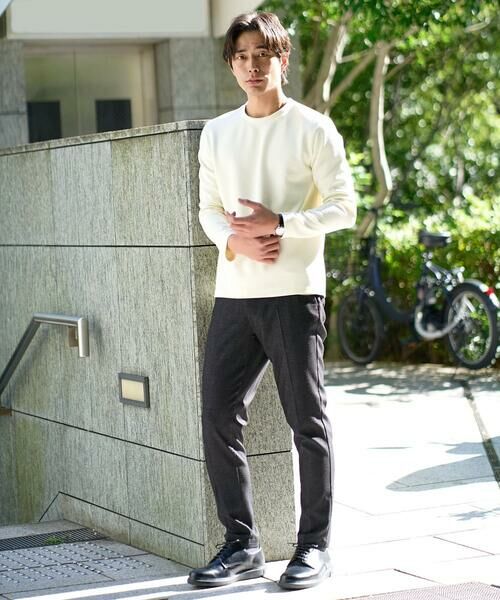 a.v.v / アー・ヴェ・ヴェ カットソー | 【イージーケア/毛玉になりにくい】バスケットジャカードクルーネックスマートTシャツ【洗濯機で洗える】<ON/OFF SERIES> | 詳細20