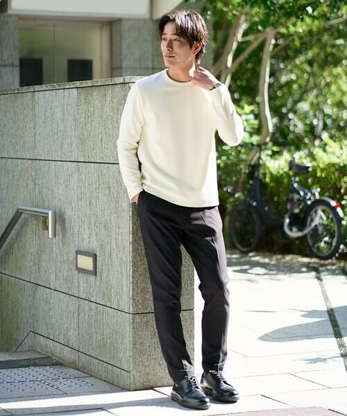 a.v.v / アー・ヴェ・ヴェ カットソー | 【イージーケア/毛玉になりにくい】バスケットジャカードクルーネックスマートTシャツ【洗濯機で洗える】<ON/OFF SERIES> | 詳細22