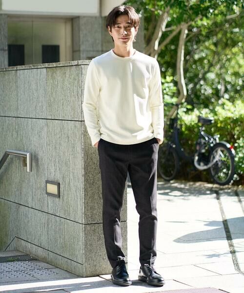 a.v.v / アー・ヴェ・ヴェ カットソー | 【イージーケア/毛玉になりにくい】バスケットジャカードクルーネックスマートTシャツ【洗濯機で洗える】<ON/OFF SERIES> | 詳細23