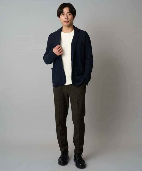 a.v.v / アー・ヴェ・ヴェ カットソー | 【イージーケア/毛玉になりにくい】バスケットジャカードクルーネックスマートTシャツ【洗濯機で洗える】<ON/OFF SERIES> | 詳細4