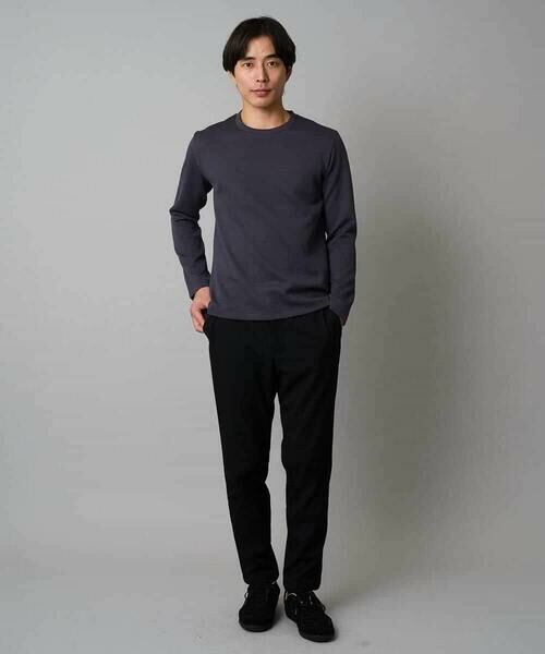 a.v.v / アー・ヴェ・ヴェ カットソー | 【イージーケア/毛玉になりにくい】バスケットジャカードクルーネックスマートTシャツ【洗濯機で洗える】<ON/OFF SERIES> | 詳細5