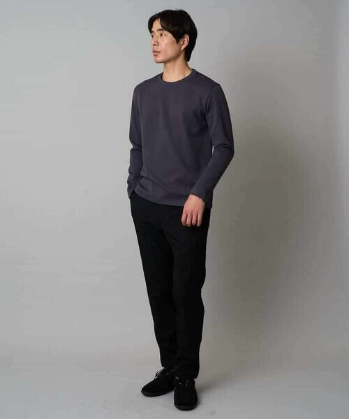 a.v.v / アー・ヴェ・ヴェ カットソー | 【イージーケア/毛玉になりにくい】バスケットジャカードクルーネックスマートTシャツ【洗濯機で洗える】<ON/OFF SERIES> | 詳細6