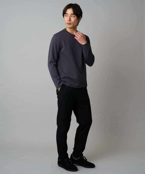 a.v.v / アー・ヴェ・ヴェ カットソー | 【イージーケア/毛玉になりにくい】バスケットジャカードクルーネックスマートTシャツ【洗濯機で洗える】<ON/OFF SERIES> | 詳細7