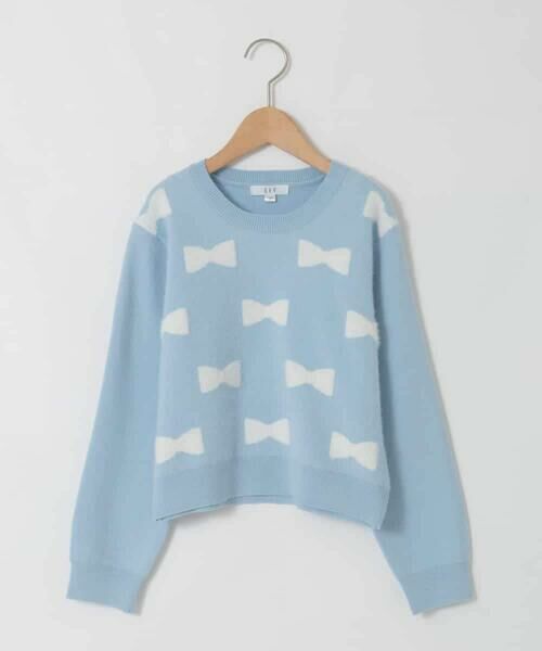 a.v.v / アー・ヴェ・ヴェ ニット・セーター | [120-160]【肌触りの良いもっちり素材/フェザーヤーンリボン/クロップド丈】リボンジャガードニット | 詳細29