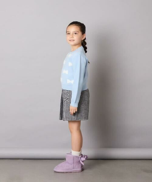 a.v.v / アー・ヴェ・ヴェ ニット・セーター | [120-160]【肌触りの良いもっちり素材/フェザーヤーンリボン/クロップド丈】リボンジャガードニット | 詳細7