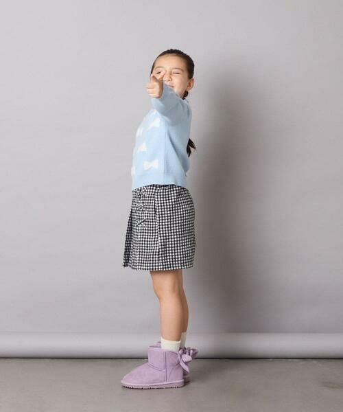 a.v.v / アー・ヴェ・ヴェ ニット・セーター | [120-160]【肌触りの良いもっちり素材/フェザーヤーンリボン/クロップド丈】リボンジャガードニット | 詳細8