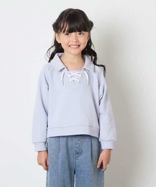 a.v.v / アー・ヴェ・ヴェ カットソー | [120-160]衿付きレースアップトレーナー | 詳細1