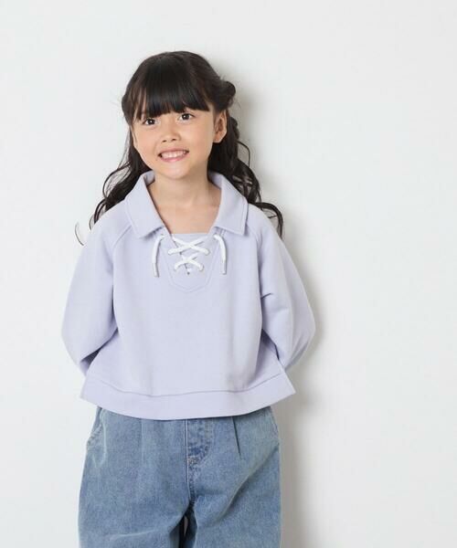 a.v.v / アー・ヴェ・ヴェ カットソー | [120-160]衿付きレースアップトレーナー | 詳細2
