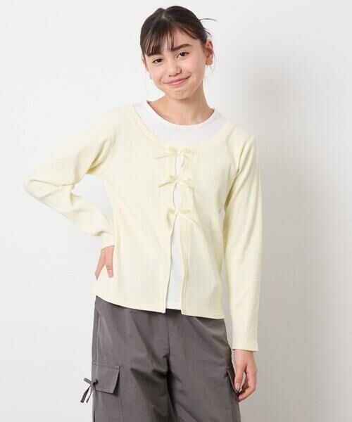 a.v.v / アー・ヴェ・ヴェ カットソー | [140-160]レイヤード風テレコカットソー | 詳細1