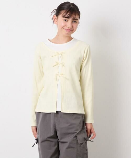 a.v.v / アー・ヴェ・ヴェ カットソー | [140-160]レイヤード風テレコカットソー | 詳細2