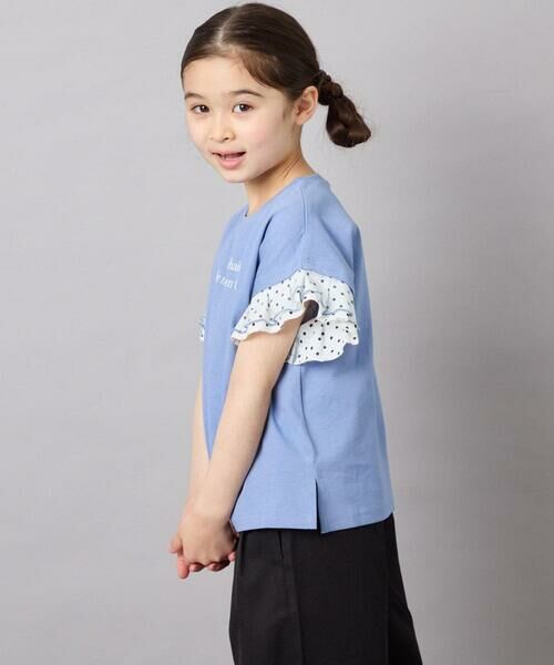 a.v.v / アー・ヴェ・ヴェ カットソー | [110-160]【WEB限定】ドットチュール袖Tシャツ（ブルー）