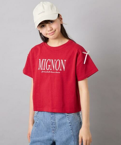 a.v.v / アー・ヴェ・ヴェ カットソー | [120-160]【WEB限定】リボンロゴプリントTシャツ | 詳細2